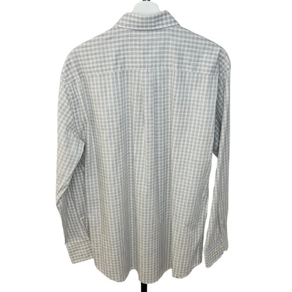Peter Millar Men's Cotton  Plaid Gray Classic Button Down Size Large - Picture 6 of 9